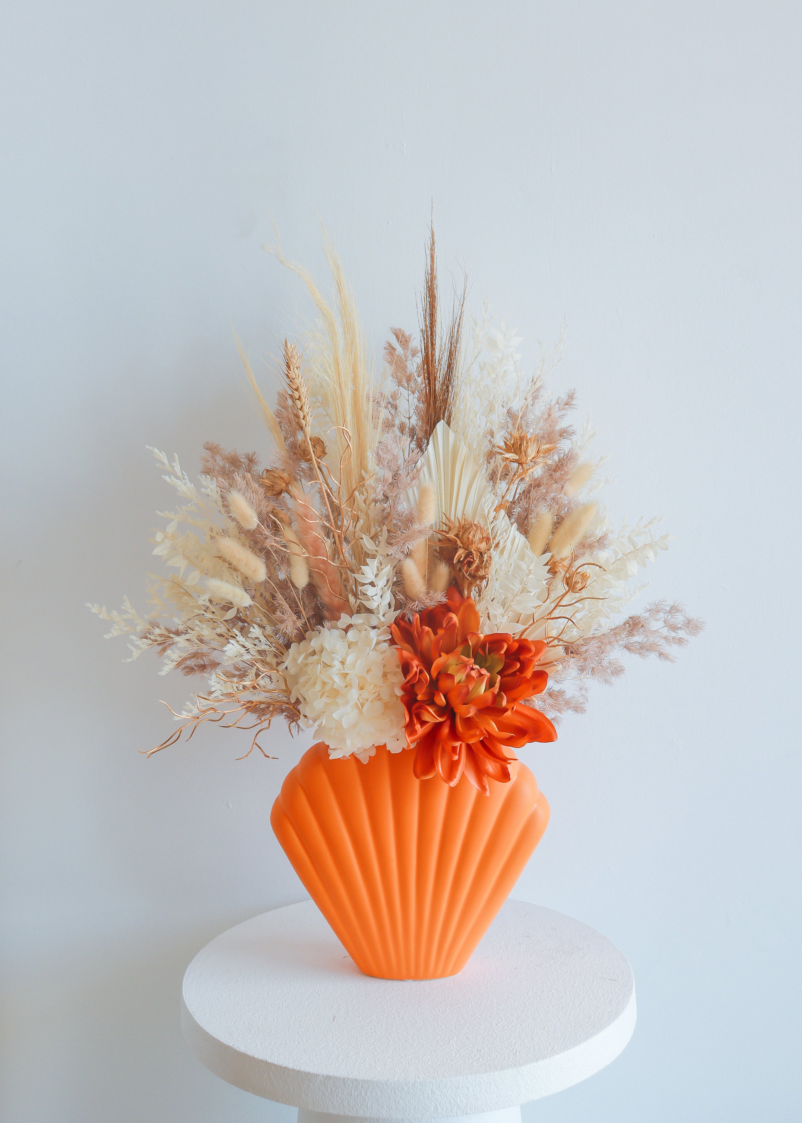 Orange Theme Dried & Preserved Flower Arrangement Petals & Picnics